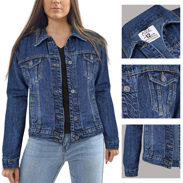 Ladies Women Denim Jacket Cotton Casual Fashion Vintage Classic Streetwear Jean