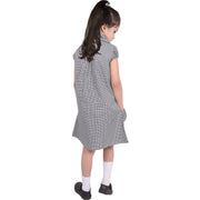 Girls Uniform School Dress Gingham Check Printed Dress With Matching Scrunchies - A2Z 4 Kids