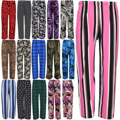 Kids Girls Palazzo Flared Wide Leg Pants Baggy Legging Loose Summer Trouser 7-13