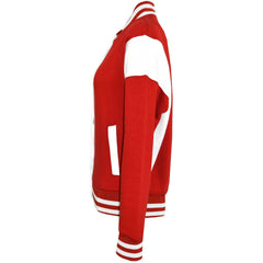 Kids B.B Plain Jacket New Red Varsity Style Long Sleeve Coat Girls Boys 2-13 Yrs