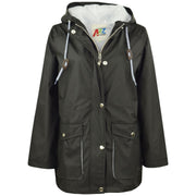 PU Raincoat Jacket Windbreaker Waterproof Parka Hooded Girls Boys Age 5-13 Years