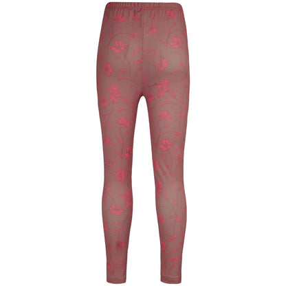 Kids Girls Legging Salmon Pink Floral Soft Stretchy Comfortable Summer Bottoms