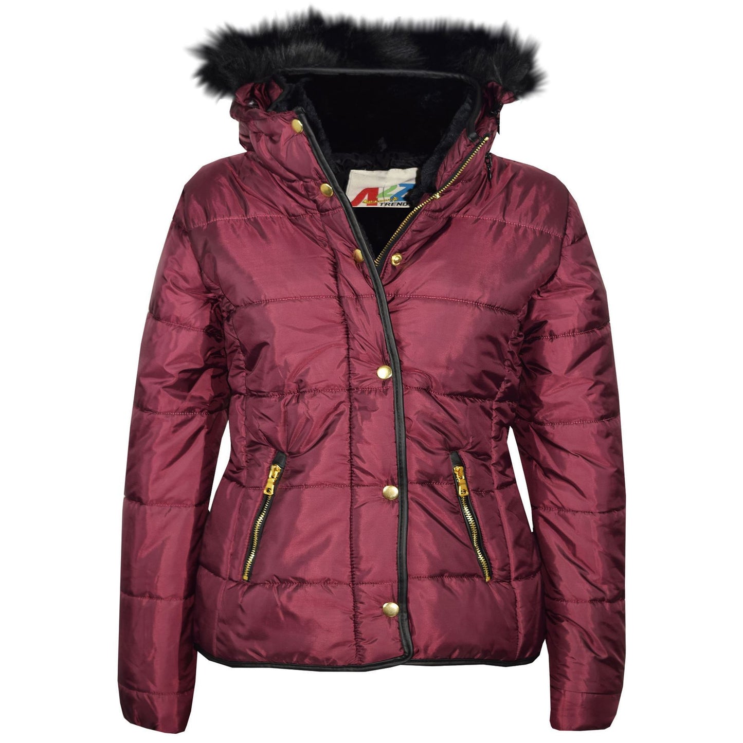 Kids  Girls Padded Puffer Quilted Coat Faux Fur Collar For  Girls Age 3-13 Years