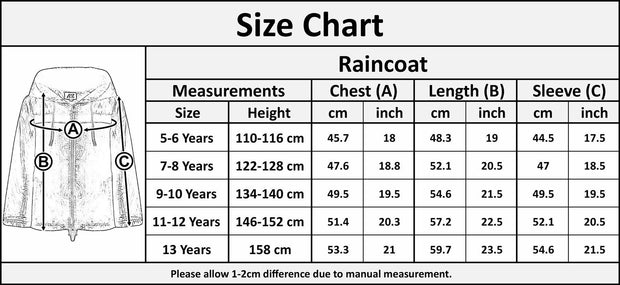 A2Z 4 Kids® Girls Boys Raincoats Jackets Kids Red Lightweight Kag Mac Waterproof Hooded Jacket Cagoule Rain Mac Age 5 6 7 8 9 10 11 12 13 Years