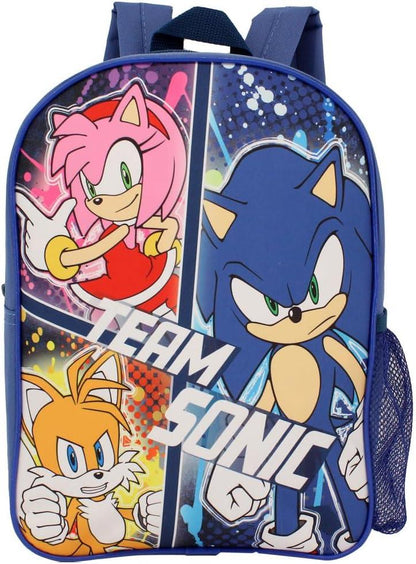 Kids Boys Sonic The Hedgehog Backpack Officially Licensed Team Sonic School Bag