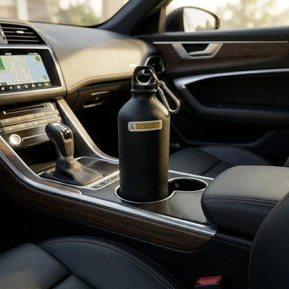 600ml Stainless Steel Water Bottle Matte Black Green Clip Travel Sports Gym