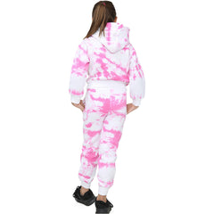 Kids Cropped Tie Dye Tracksuit Hoodie Jogging Sweatpants Girls Age 5-13 Years