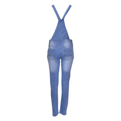 Kids Girls Denim Stretch Dungaree Jumpsuit Playsuit All In One Jeans 7-13 Years