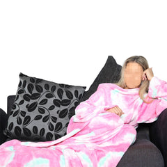 Unisex Men Ladies Wearable Snuggle Blanket with Sleeves Super Soft Warm Fleece
