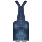 Kids Girls Denim Stretch Dungaree Shorts Jumpsuit Playsuit All In One 7-13 Years