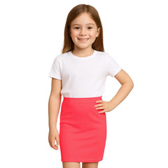 Kids Girls Plain Pencil Skirt Trendy Summer Clothing Sets Age 5-13 Years