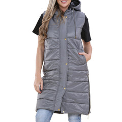 Ladies Oversized Gilet Long Line Style Jacket Long Sleeveless Fashion Women Coat