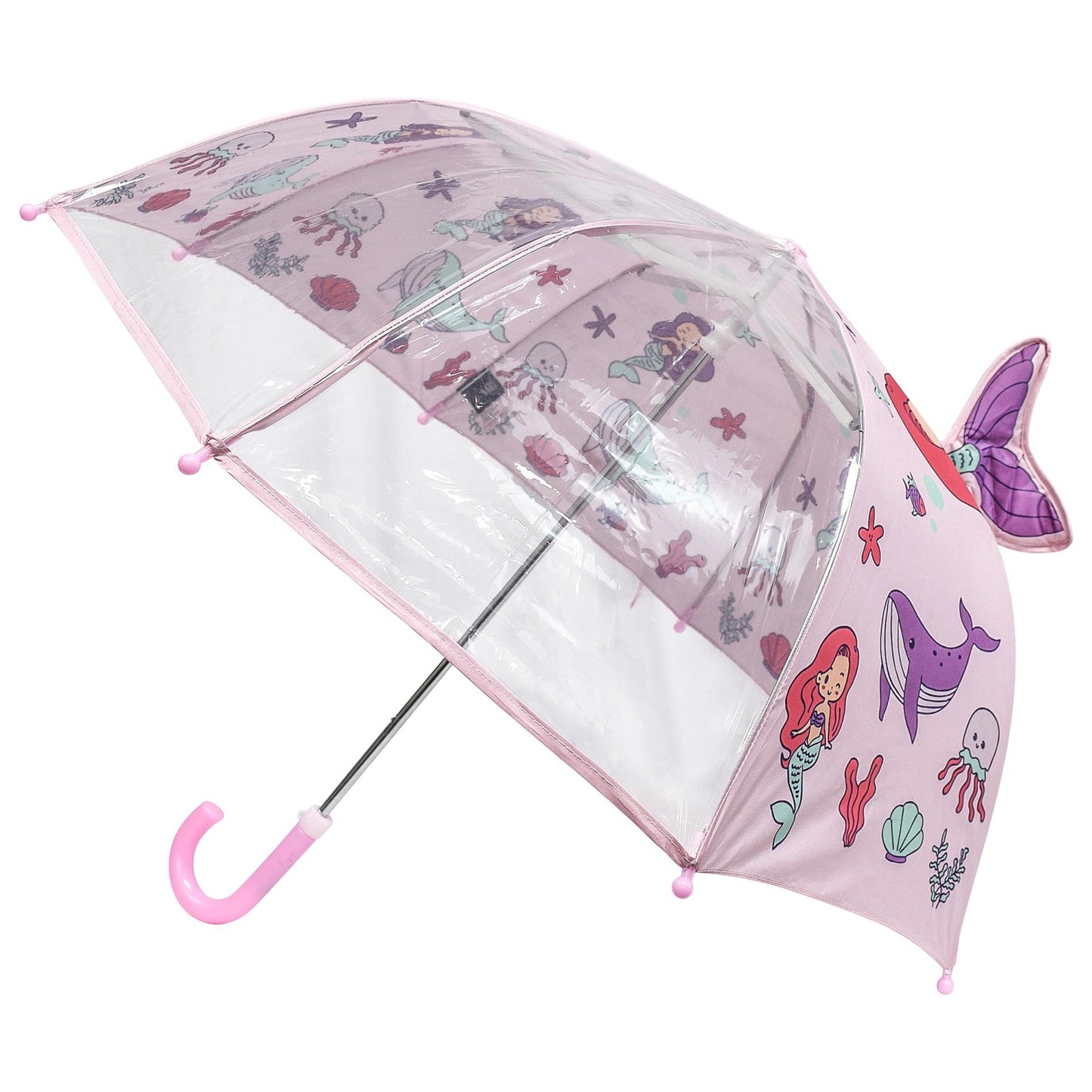 A2Z 4 Kids Girls Stick Umbrella Walking Umbrellas Waterproof Mermaid Brolly 70cm
