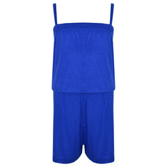 Kids Girls Plain Color Playsuit Trendy Summer All In One Jumpsuit New Age 5-13 Y
