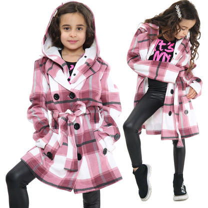 A2Z 4 Kids Parka Jacket Hooded Warm Jacket Oversized Belted Cuffs 5 -13 Years