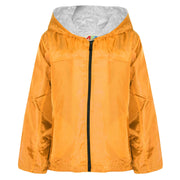 A2Z 4 Kids®  Girls Boys Raincoats Jackets Kids Mustard Lightweight Kag Mac Waterproof Hooded Jacket Cagoule Rain Mac Age 5 6 7 8 9 10 11 12 13 Years