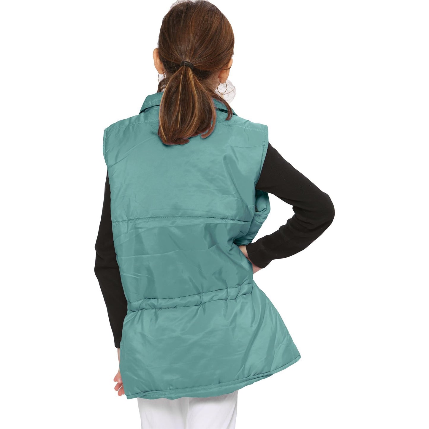 Kids Girls Sleeveless Coat Gilet Fashion Oversized Gilet Style Jacket Coat