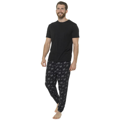 A2Z Mens Pyjama Soft Plain Top Jersey Gaming Bottom 2 Piece T Shirt Pyjamas Set
