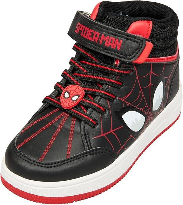 Kids Marvel Spiderman Officially Licensed Boys Trainers Black High Top Sneakers