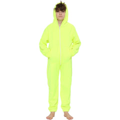 Kids Boys Girls Unisex Onesie Super Soft Fleece Hooded Zip Up Loungewear Costume