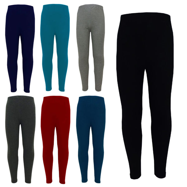 Girls Legging Kids Plain Viscose Fashion Dance School Leggings Age 2-13 Years