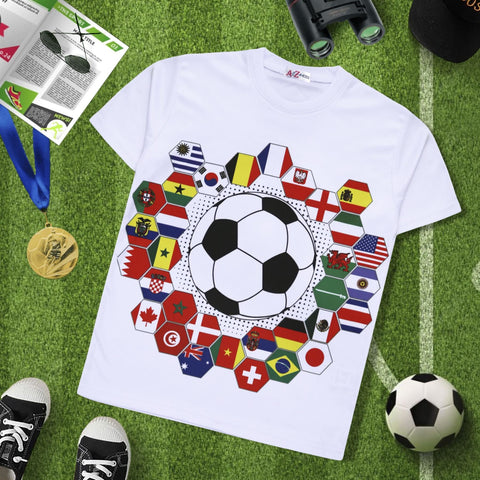 Kids Girls Boys T Shirts Soft Feel Soccer Team T-Shirt Age 5-13 Years