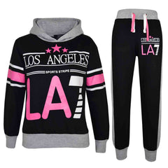 Kids LA7 Tracksuit Two Colour Set Hoodie & Jogger Sweatpants Girls Boys Age 5-13