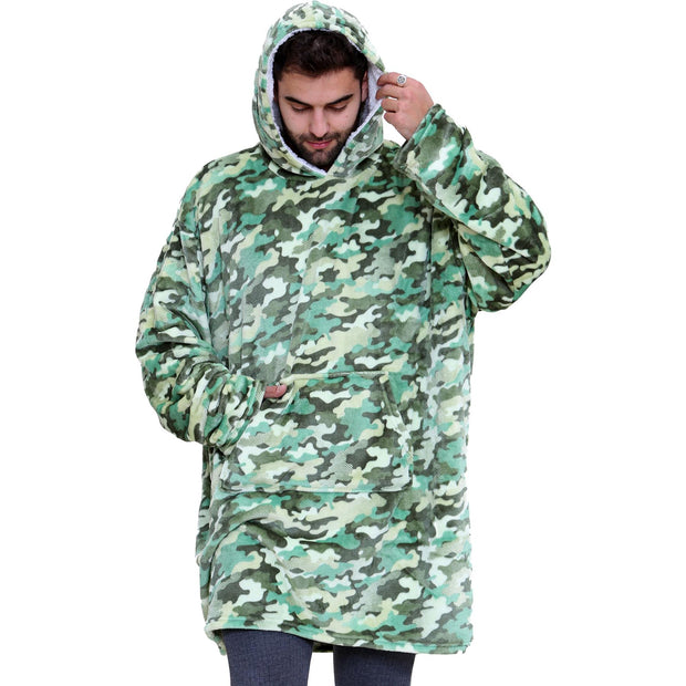 A2Z Unisex Mens Ladies Oversized Kangaroo Pocket Hooded Animal Wearable Blanket