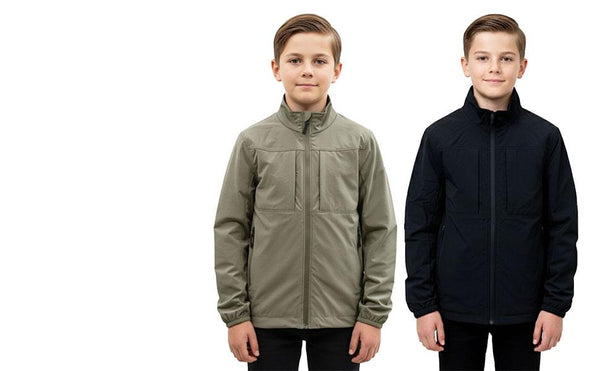 A2Z 4 Kids Boys Softshell Jacket Zip Up Outdoor Coat High Neck School Jackets