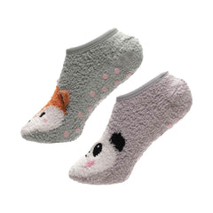 A2Z Ladies 2 Pack Animal Novelty Slipper Socks Non-Slip Winter Warm Cosy Socks