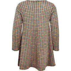Kids Girls Swing Dress Long Sleeve Tweed Texture Flared Party Summer Dresses