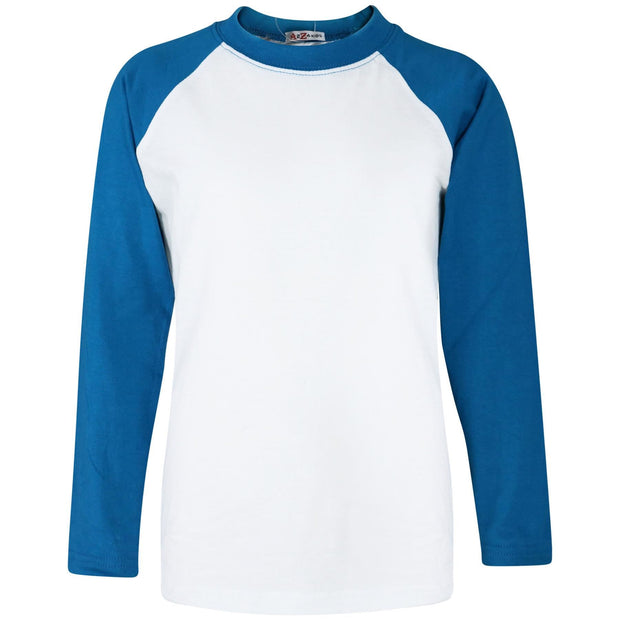 A2Z 4 Kids Raglan Style T Shirt Colour Contrast Blue Top Super Soft Comfy Loungewear Dress Up Gifts for Children Girls & Boys Age 5-13 Years - A2Z 4 Kids