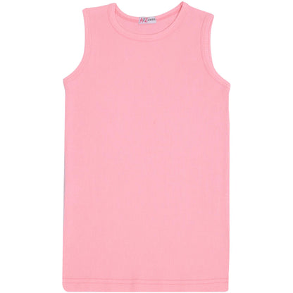 A2Z 4 Kids Kids Girls Ribbed Vest Top Designer's 100% Cotton Baby Pink Fashion Tank Tops T Shirts New Age 2 3 4 5 6 7 8 9 10 11 12 13 Years - A2Z 4 Kids