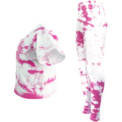 Kids Girls Crop Top & Legging Tie Dye Print Trendy Summer Outfit Clothing Sets