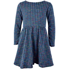 Kids Girls Skater Dress Long Sleeve Tweed Texture Flared Party Summer Dresses