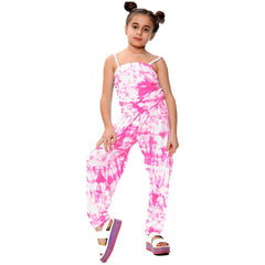 Kids Girls Jumpsuit Tie Dye Print Trendy Fahsion Playsuit All In One Jumpsuits