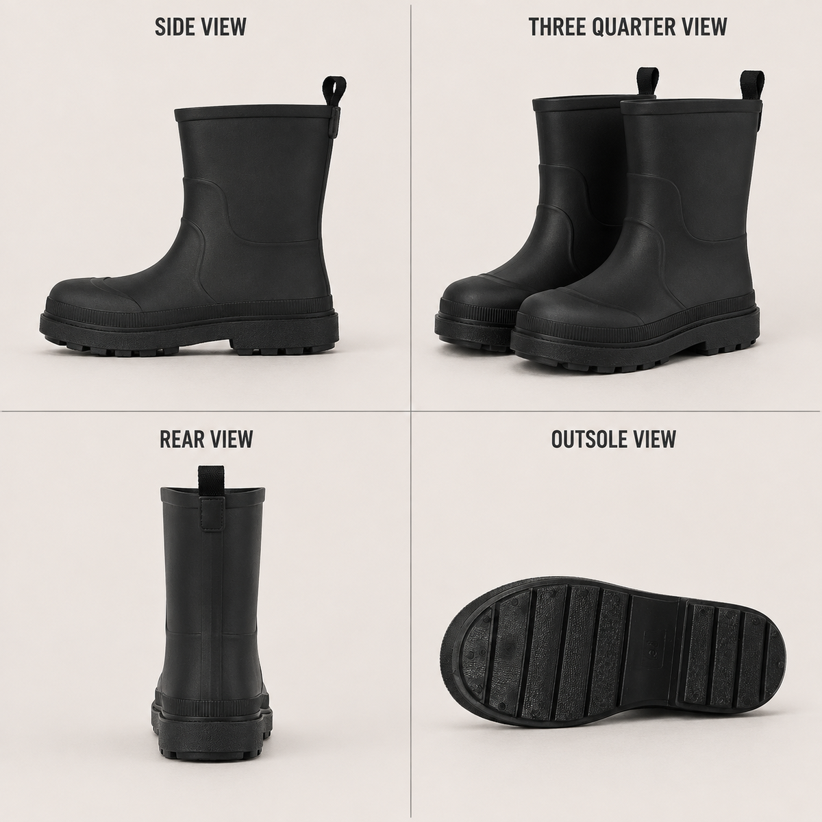 Kids Girls Wellington Wellies Non-Slip Waterproof Lightweight Rain Boots