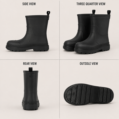 Kids Girls Wellington Wellies Non-Slip Waterproof Lightweight Rain Boots
