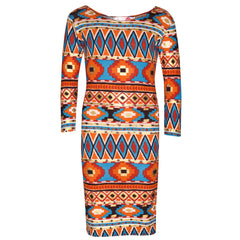 Girls Skater Dress Kids Aztec Print Summer Party Swing Midi Dresses 7-13 Years