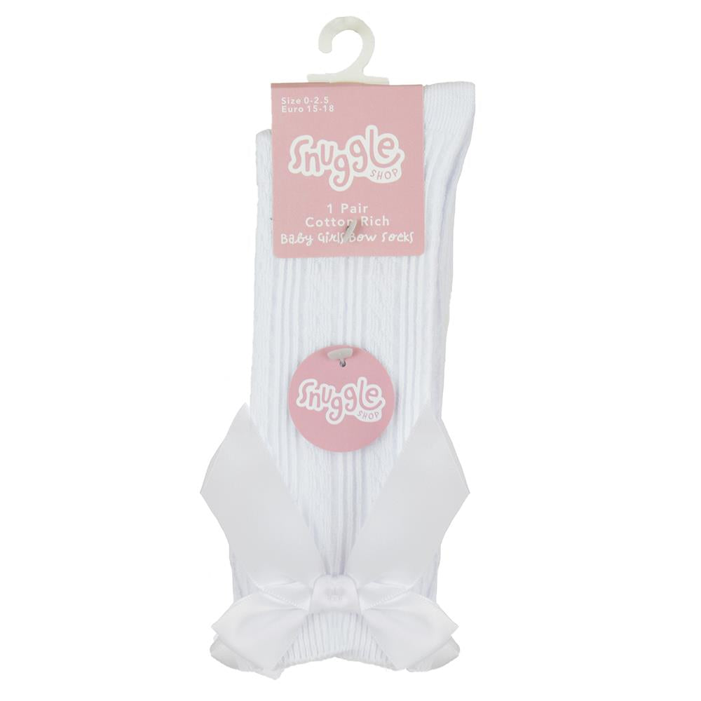 Infant Baby Girls Knee High Socks with Ribbon Bow Kids Newborn Footwear Socks