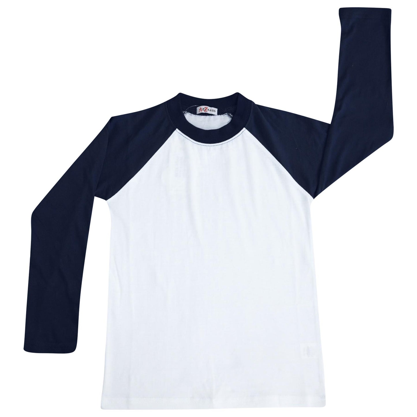 Kids Boys Girls T Shirts Plain Baseball Long Raglan Sleeves Sports Tees 2-13 Yrs
