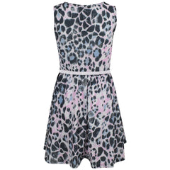 Kids Girls Skater Dress Sleeveless Leopard Print Party Fashion Summer Dresses