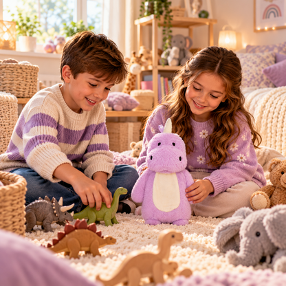 A2Z 4 Kids Purple Dinosaur Plush Hot Water Bottle 750ml Novelty Cosy Warmer