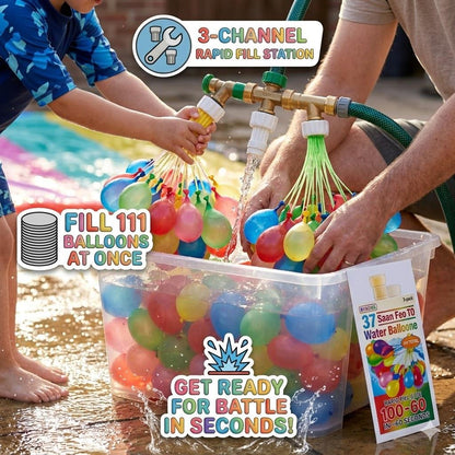 A2Z Super Fast Fill Water Balloons with Tap Adaptor 37, 111 and 555 PCS