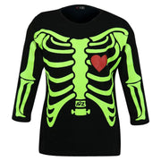 Girls Tops Skeleton Print Neon Green T Shirt Top & Legging Set Halloween Costume - A2Z 4 Kids