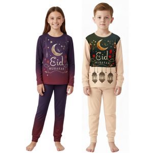 A2Z 4 Kids Girls Boys Eid Mubarak Pyjamas 2 Piece Comfortable Outfit Gifts Set