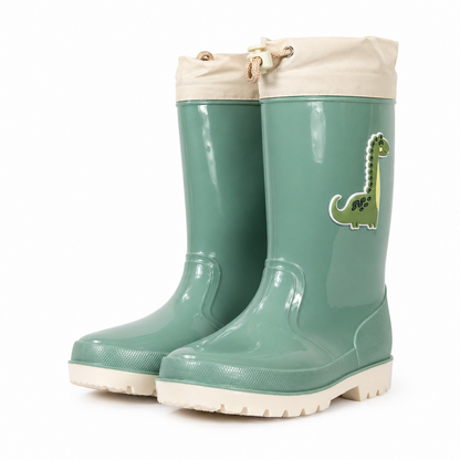 Kids Waterproof Wellington  PVC Rain Wellies Adjustable Warm Lined Non Slip Sole