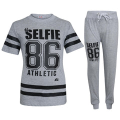 Boys Top Kids Designer's #Selfie 86 Camouflage T Shirt & Trouser Set 7-13 Years