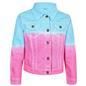 Kids Girls Fashion Denim Blue Jacket Long Sleeve Acid Wash Tie Dye Printed Gifts