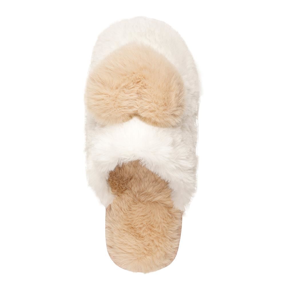 A2Z Ladies 3D Heart Mule Slippers Soft Plush Faux Fur Indoor Slip On House Shoes